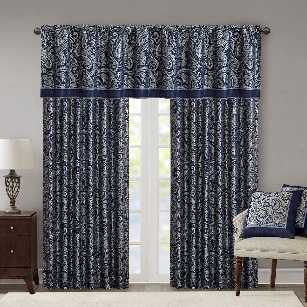 BreeBe - Jacquard Curtain Panel Pair(2 Pcs Window Panels) - Multicolor