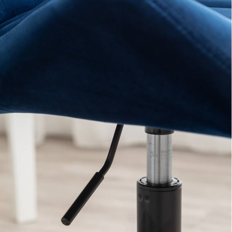 Alt View 5. HTUTWOO - Diamond Tufted Office Chair, 360° Swivel Adjustable Height, Velvet Fabric with High-Density Foam- for Home Office, Study - Blue.