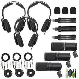 Zoom - ZDM-1 Podcast Mic with 3 Headphones and More Bundle