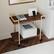 Alt View 14. Martha Stewart - Liam Mobile 2 Tier Printer Cart with Side Storage - Walnut/Polished Brass Frame.