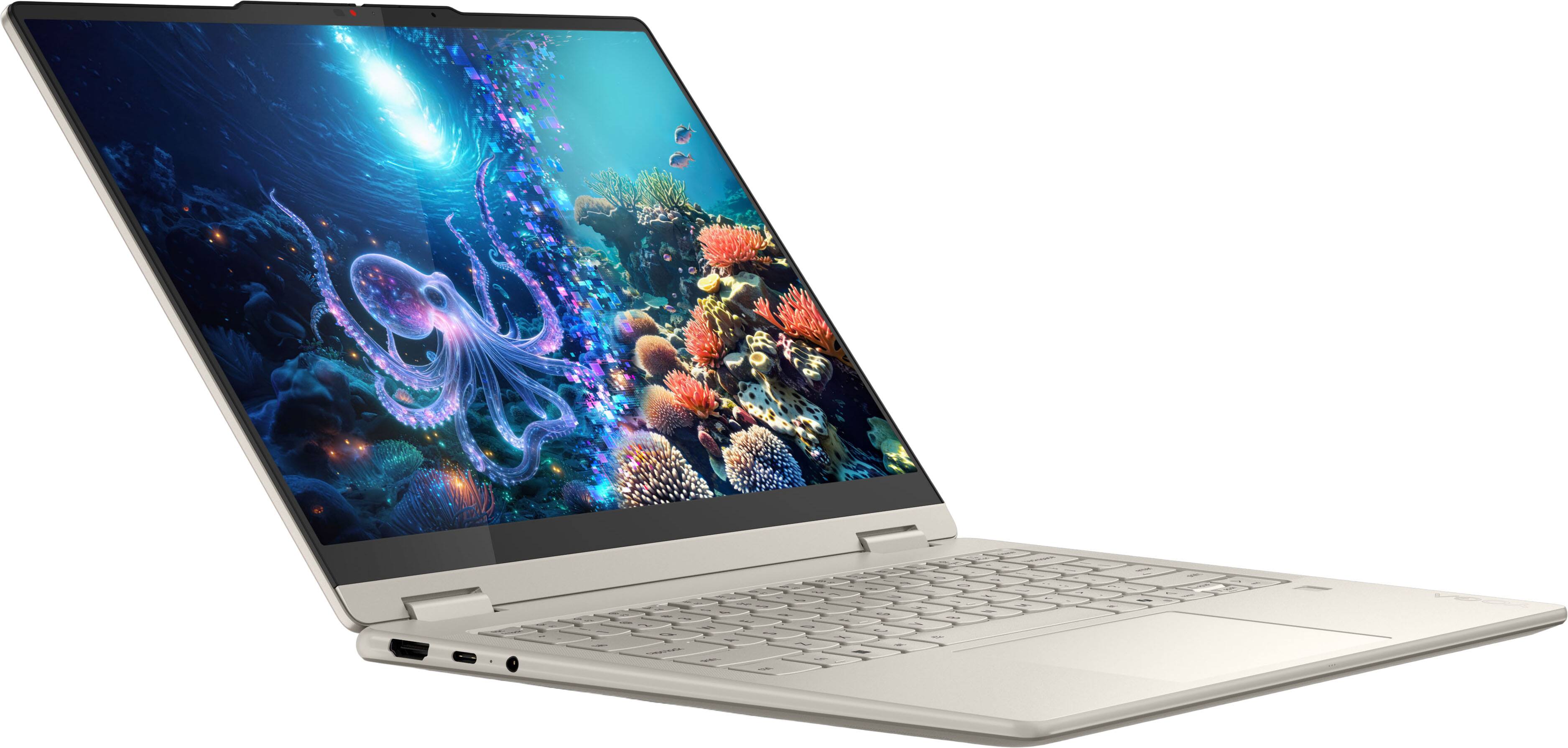 Alt View 8. Lenovo - Yoga 7 2-in-1 14" 2K OLED Touchscreen Laptop - AMD Ryzen AI 5 330 2025 - 8GB Memory - 512GB Storage - Copilot+ PC - Seashell.