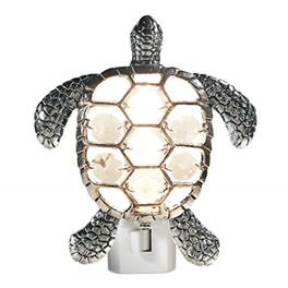 Ganz - Sea Turtle Zinc Swivel Plug In Night Light 4.25 inch - Silver