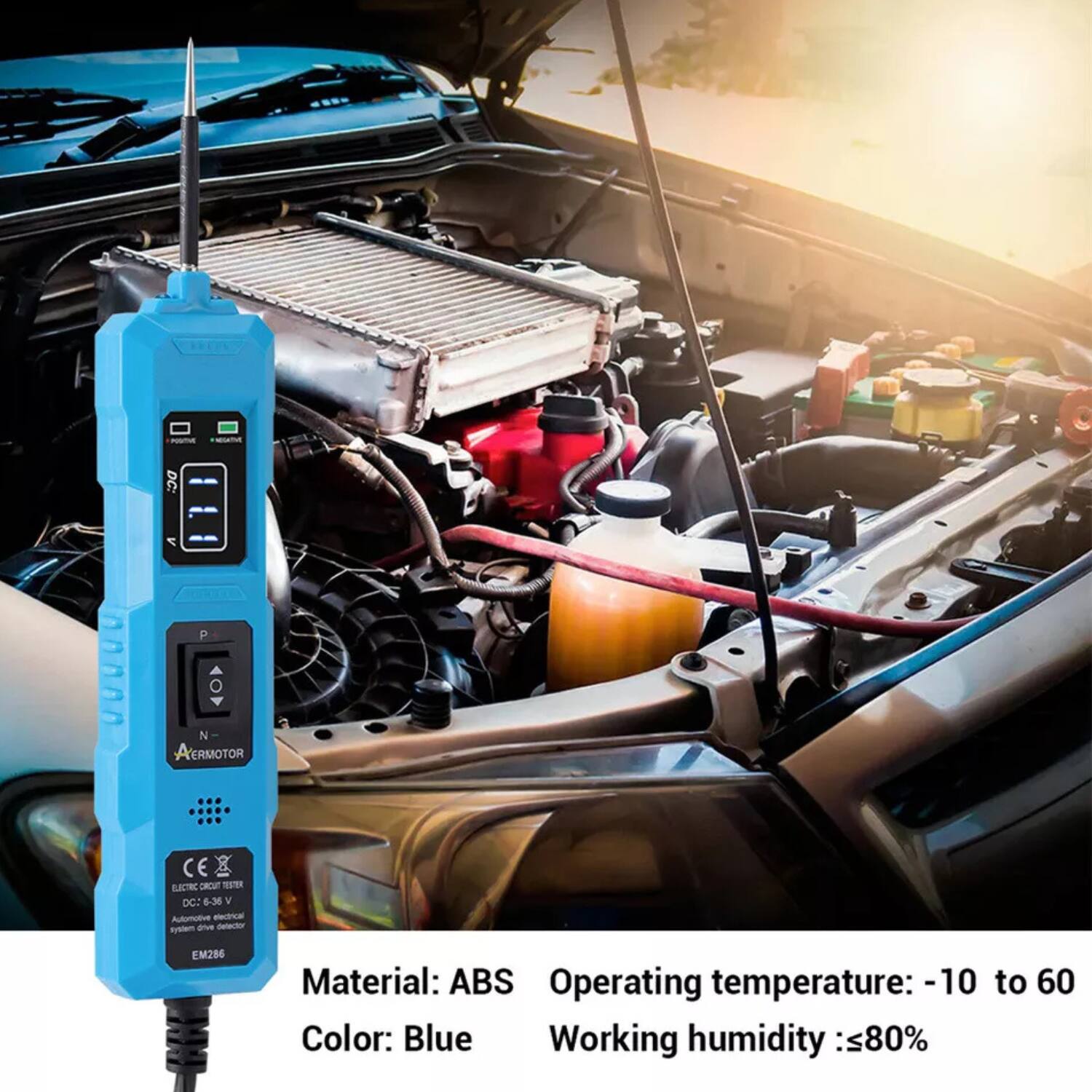 - Material: ABS
- Color: Blue
- Operating temperature: -10 to 60
- Working humidity: ≤80%