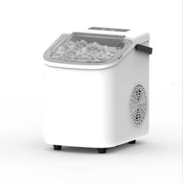Mirfee - Countertop Ice Maker, 12kg/day Bullet Ice Production, BPA-Free PVC, Compact for Car Fridge & Outdoor - White
