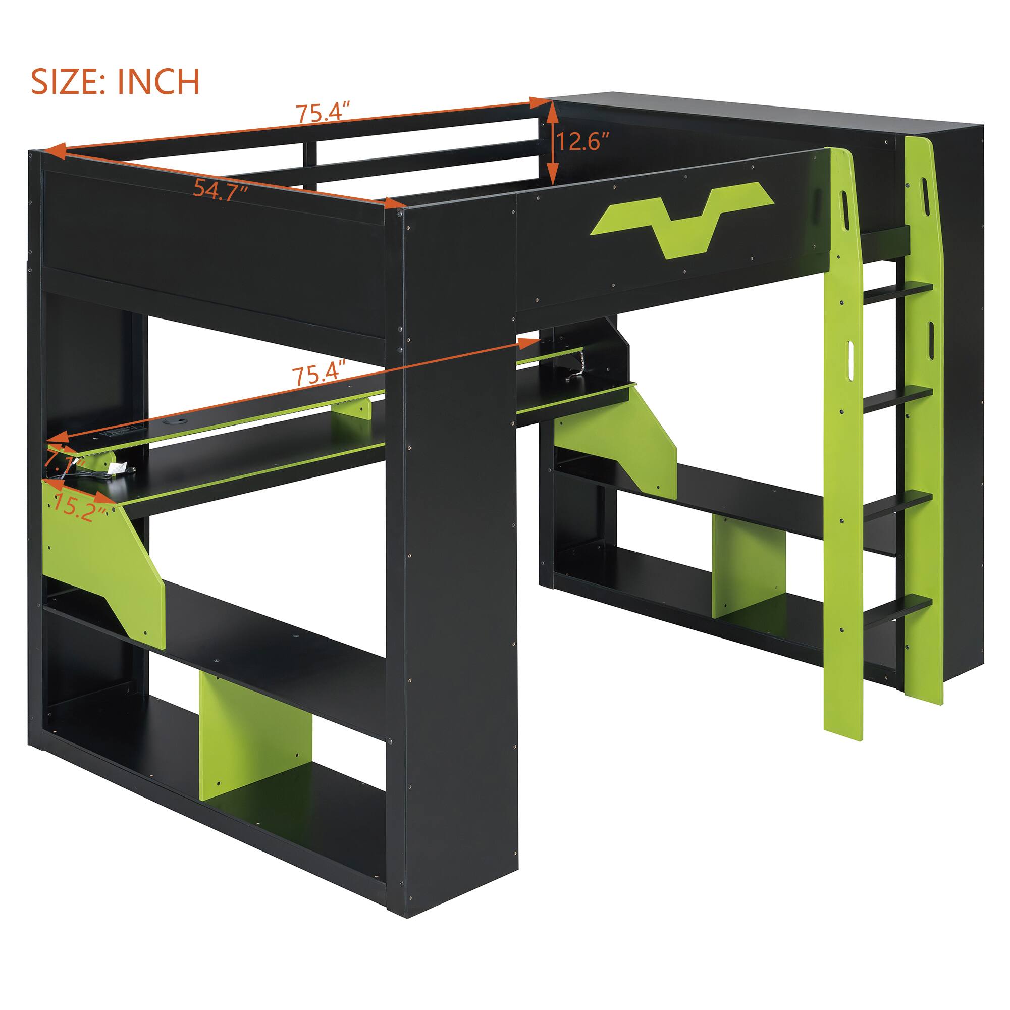 SIZE: INCH  
54.7" 75.4" 12.6" 75.4" 15.2"