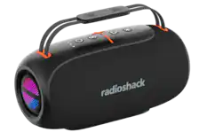 Front. RadioShack - RadioShack 80W IPX5 Bluetooth Speaker Black & Orange - Black.