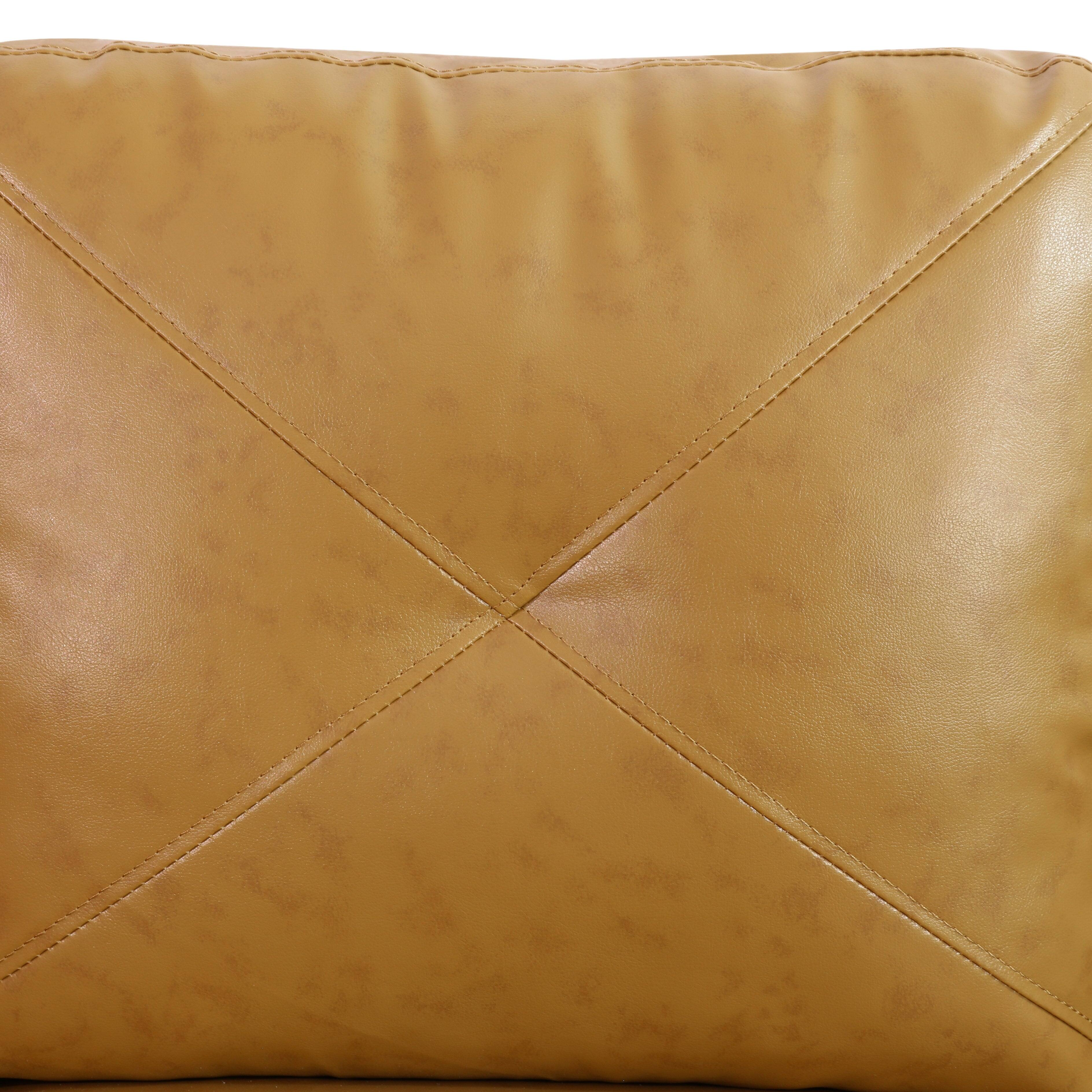 Alt View 9. Boyel Living - Premium Semi PU Upholstered Sofa Solid Wood Frame Double Spring with Right Chaise Lounge - Caramel Brown.