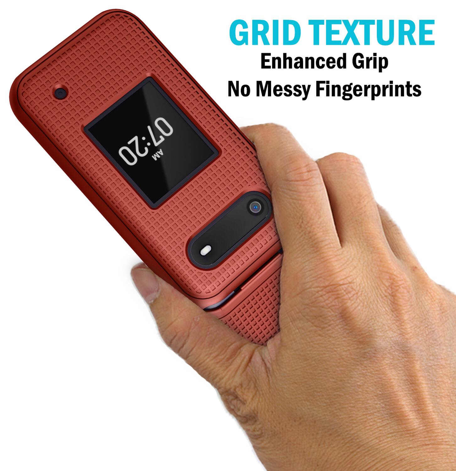 07:20 AM GRID TEXTURE Enhanced Grip No Messy Fingerprints