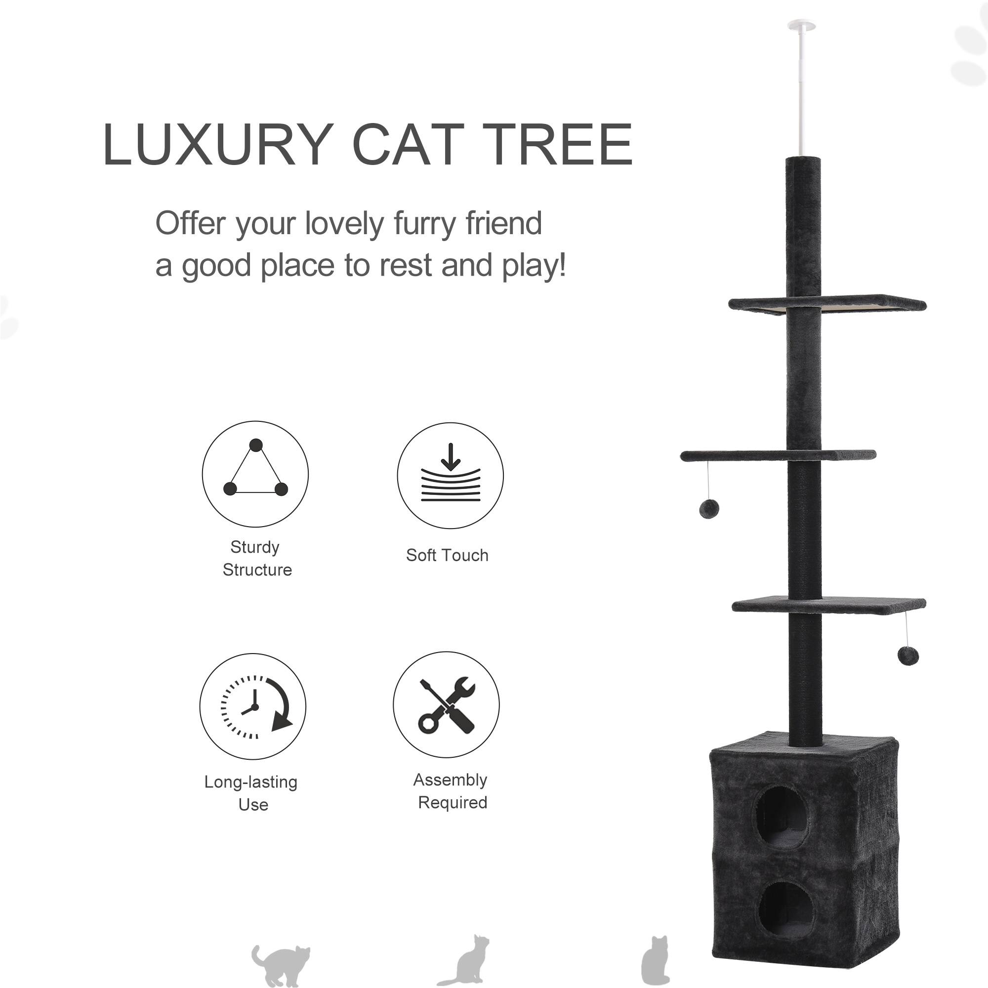 LUXURY CAT TREE

Offer your lovely furry friend a good place to rest and play!

- Sturdy Structure
- Soft Touch
- Long-lasting Use
- Assembly Required