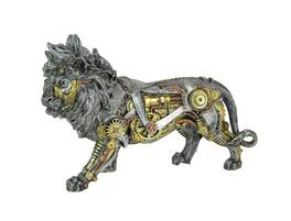 Everspring Import Co. - Mechanical Steampunk Cyborg African Lion Statue - Silver