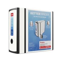 Staples - 5" 3-Ring Better Binder - White