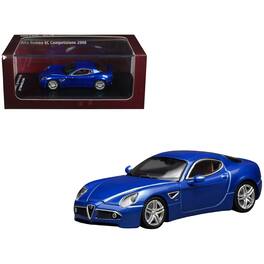 2008 Alfa Romeo 8C Competizione Blue Metallic 1/64 Diecast Model Car by MotorHelix