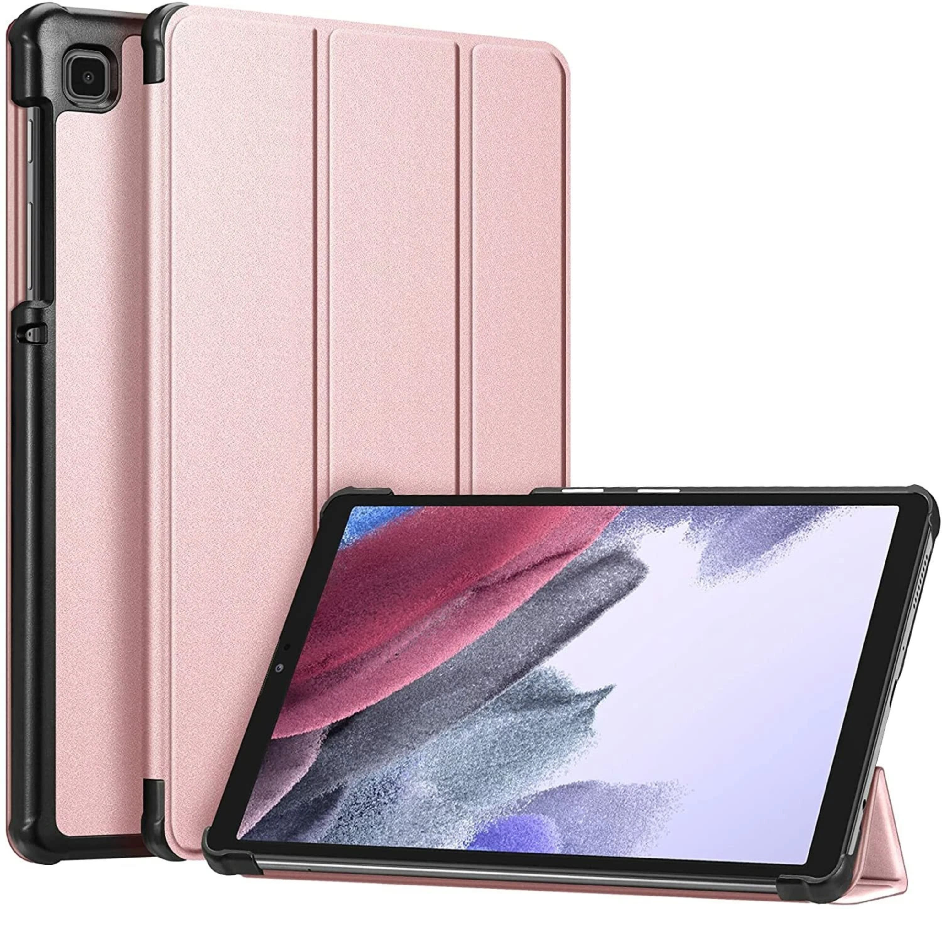 Front. Kitcheniva - Protective Slim Case For Samsung Galaxy Tab A7 Lite 2021 Tri-Fold Cover 8.7" Rose Gold - Rose Gold.