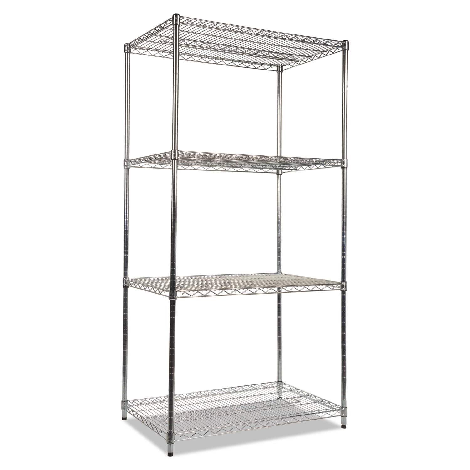 Alera - NSF Certified Industrial Four-Shelf Wire Shelving Kit, 36w x 24d x 72h, Silver - Silver