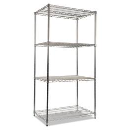 Alera - NSF Certified Industrial Four-Shelf Wire Shelving Kit, 36w x 24d x 72h, Silver - Silver
