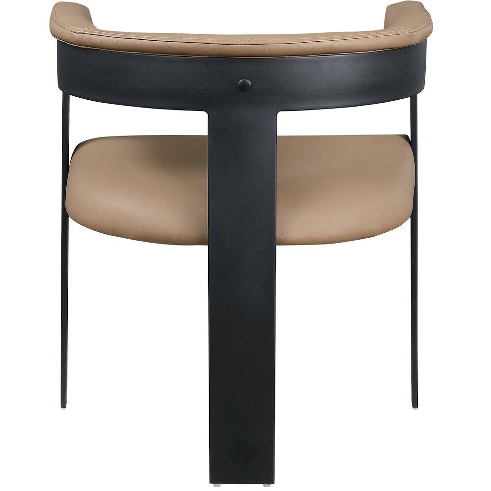Alt View 1. Meridian Furniture - Romeo Tan Vegan Leather Dining Chair, Set of 2 - Brown.