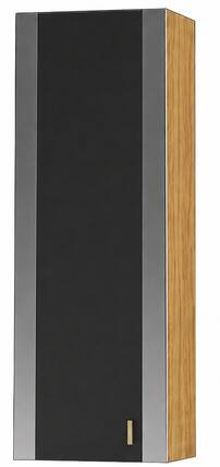 Front. AGA - AGA 12W x 36H x 13D Upper Cabinet - LH - Oak - Black - Black.