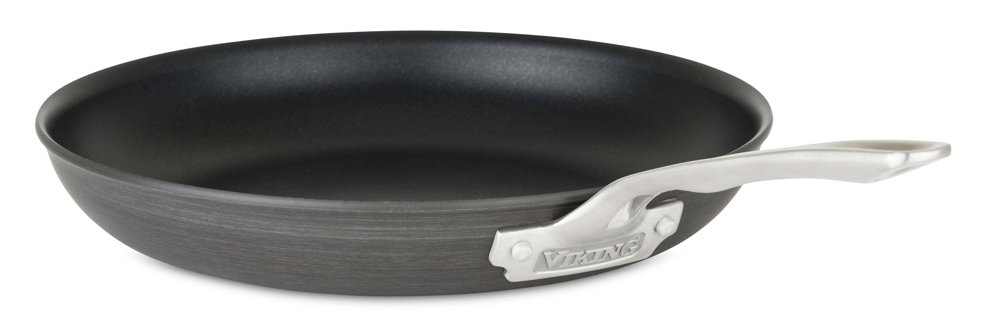 Angle. Viking - Hard Anodized 12" Nonstick Fry Pan - Black/Gray/Silver.