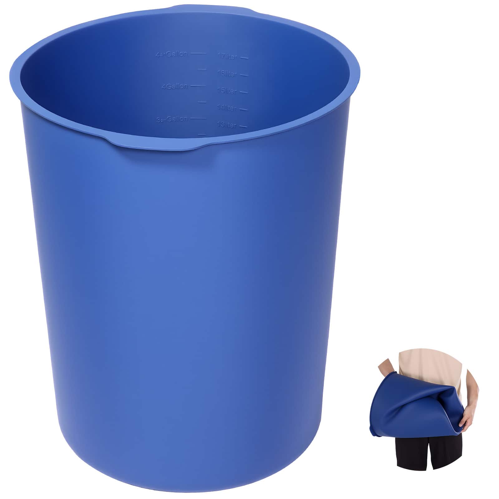 VEVOR- 5 Gallon Bucket Liner for Concrete Mix, Reusable Silicone Mortar Bucket Liner for Thinset Paint Concrete Epoxy Mixing- Blue