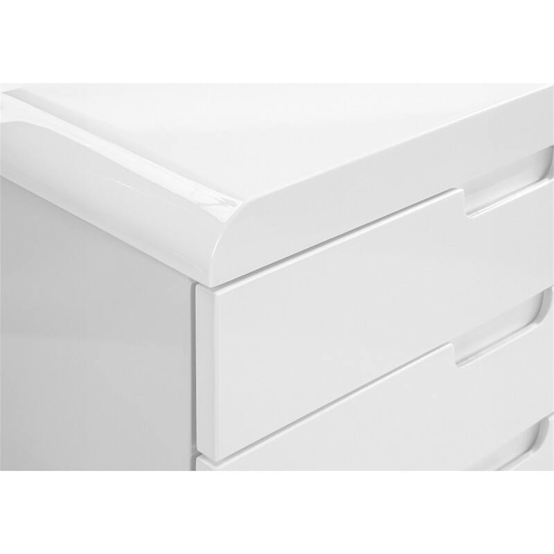 Alt View 5. HTUTWOO - File Cabinet - 3-Drawer Rolling Mobile Storage Cabinet, Printer Stand, Office Organization, Glossy White Laminate Finish - White.