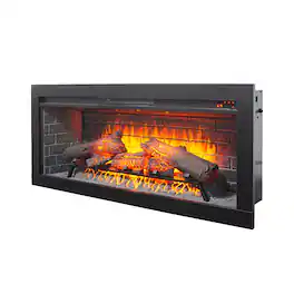 Loheer - 42 inch electric fireplace insert Infrared Heater Black - Antique Black