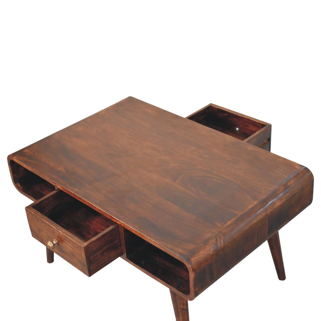 Alt View 3. Artisan Furniture - Artisan Furniture Solid Wood Curved California Walnut Coffee Table - Brown.