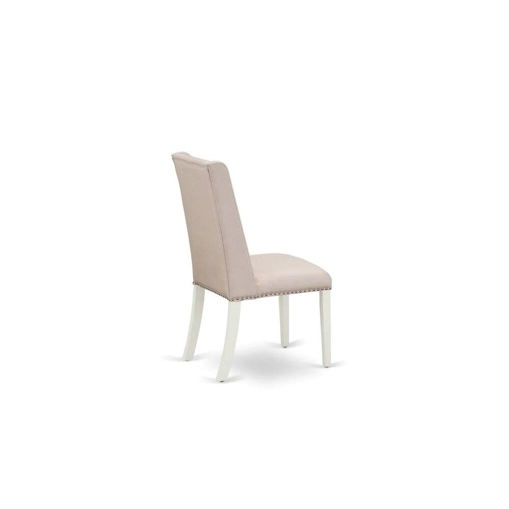 Alt View 4. East West Furniture - Dining Room Set Linen White - Brown.