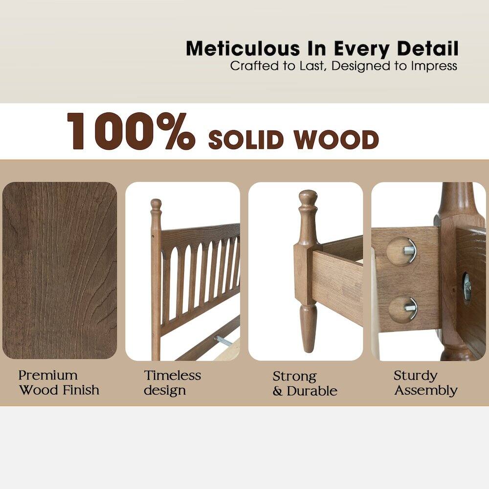 Meticulous In Every Detail  
Crafted to Last, Designed to Impress  

100% SOLID WOOD  

Premium Wood Finish  
Timeless design  
Strong & Durable  
Sturdy Assembly