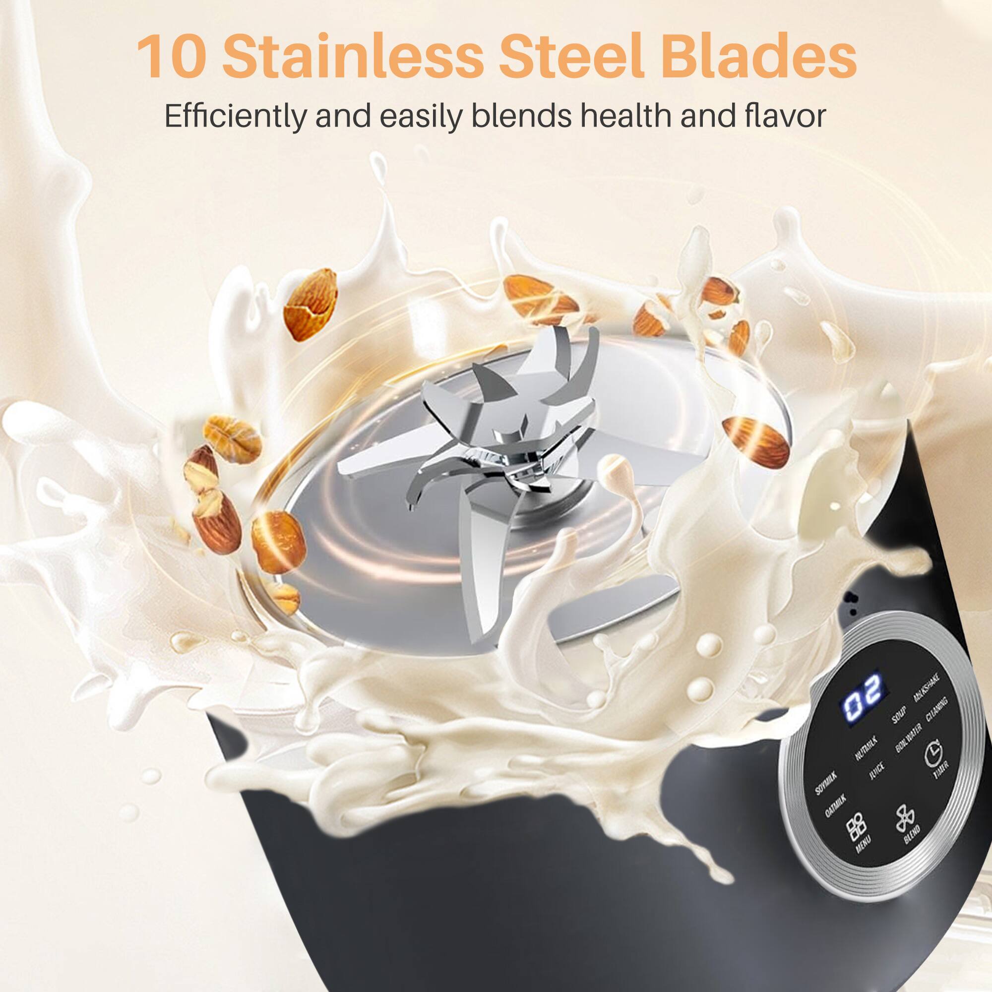 10 Stainless Steel Blades Efficiently and easily blends health and flavor 02