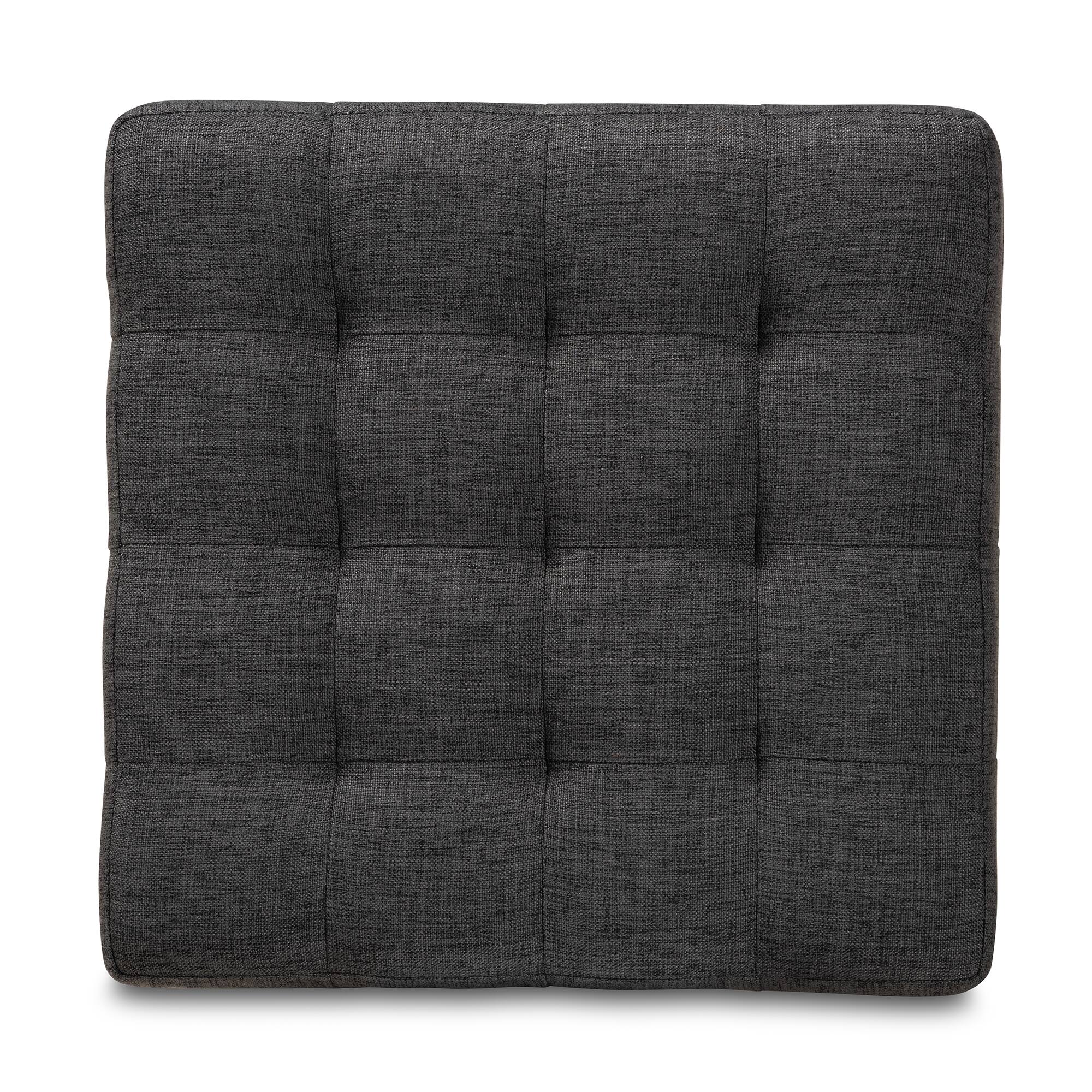 Left. Baxton Studio - Elladio Modern and Contemporary Fabric Upholstered Tufted Cube Ottoman Set - Charcoal.