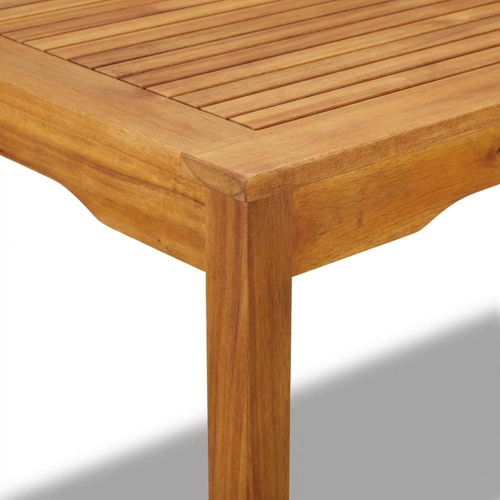Alt View 2. Outdoor Escape - Wooden Patio Set Oil-Finish Dining Table with Wooden Outdoor Chairs - Brown.
