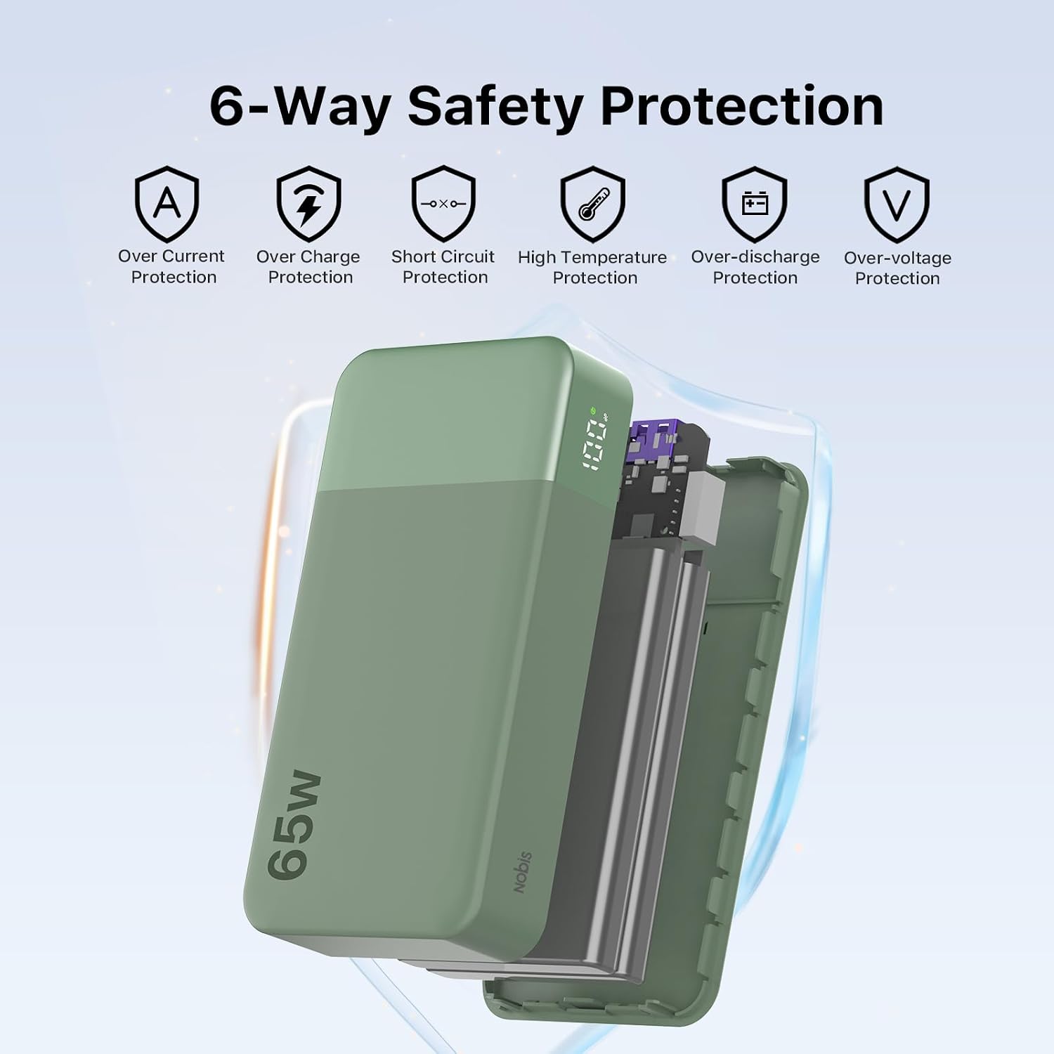 6-Way Safety Protection

A
JXP
V

Over Current Protection
Over Charge Protection
Short Circuit Protection
High Temperature Protection
Over-discharge Protection
Over-voltage Protection

65w
sigon