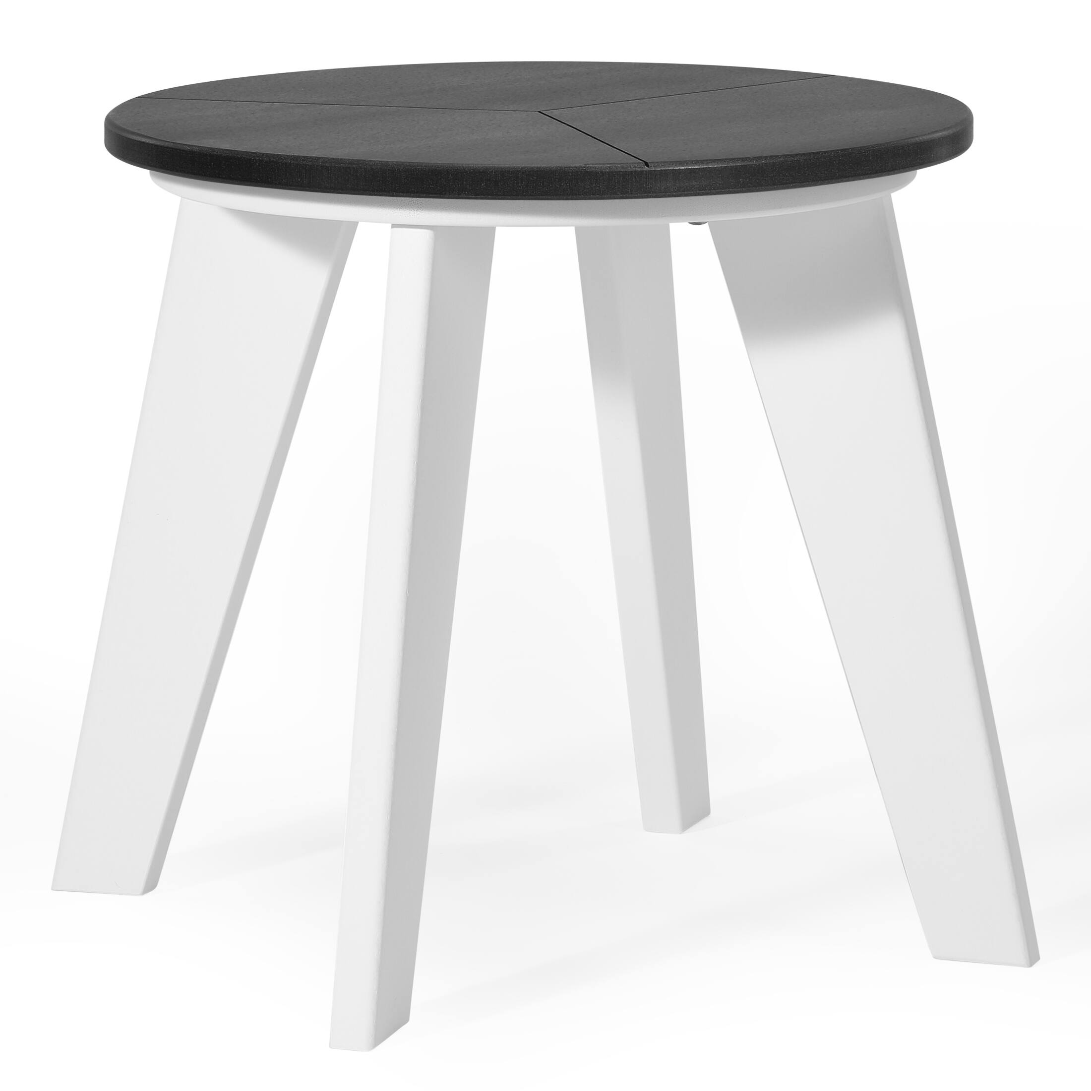 Left. WestinTrends - WestinTrends Pacifica HDPE Plastic Outdoor Round Adirondack Patio Side Table - White/Gray.