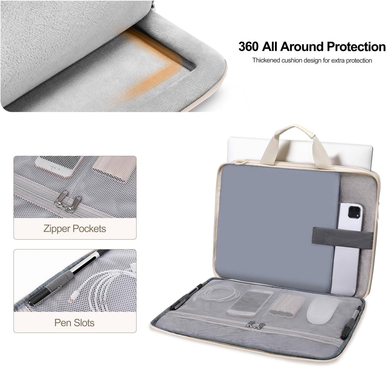 360 All Around Protection  
Thickened cushion design for extra protection  

Zipper Pockets  

Pen Slots