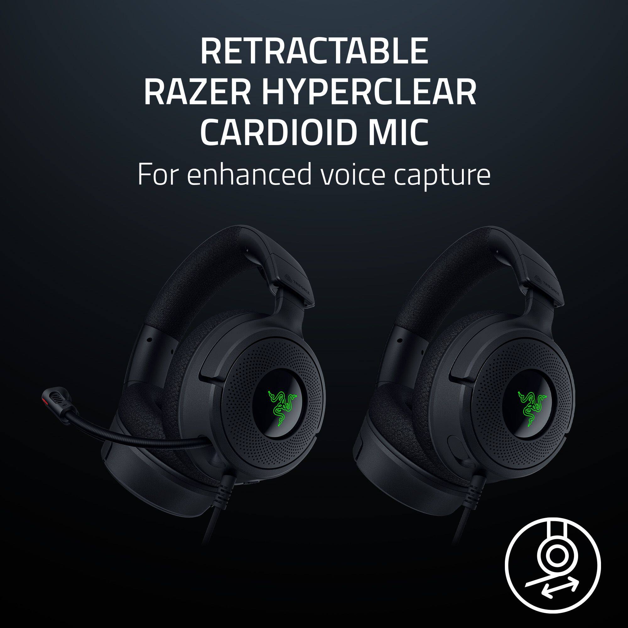 RETRACTABLE RAZER HYPERCLEAR CARDIOID MIC
For enhanced voice capture
