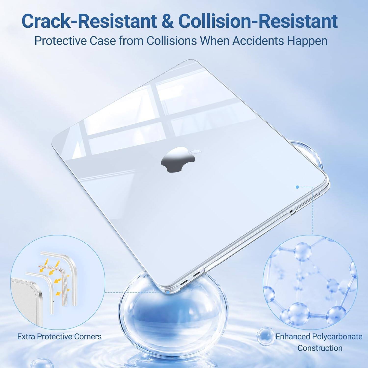 Crack-Resistant & Collision-Resistant  
Protective Case from Collisions When Accidents Happen  

Extra Protective Corners  
Enhanced Polycarbonate Construction