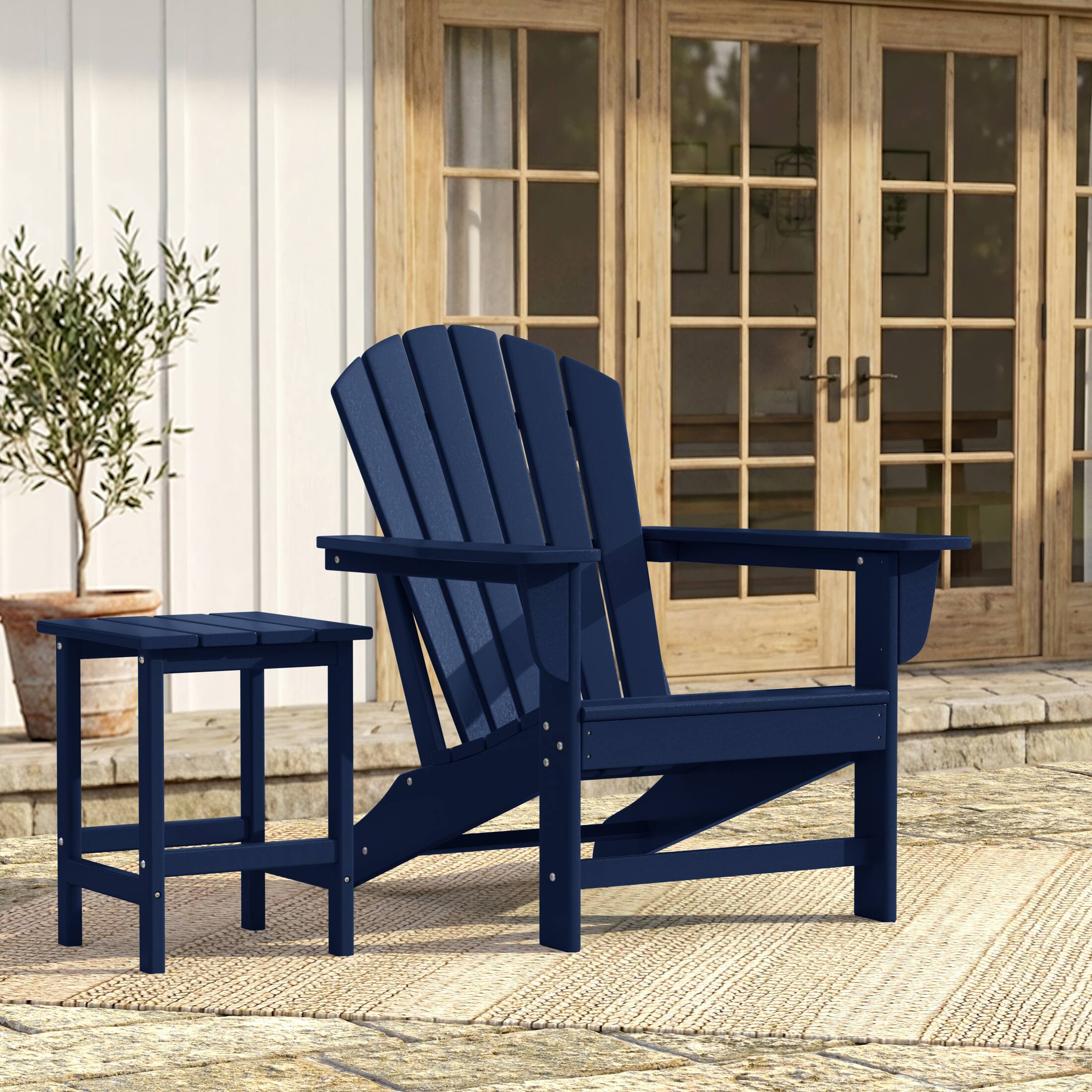 Angle. WestinTrends - WestinTrends Dylan Outdoor Adirondack Chair - Navy Blue.