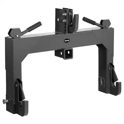 Front. VEVOR - 3-Point Quick Hitch with 2 in Receiver, 3000 Lbs Lift Capacity, 3-Pt Hitch with 5 Level Adjustable Bolt - Black.