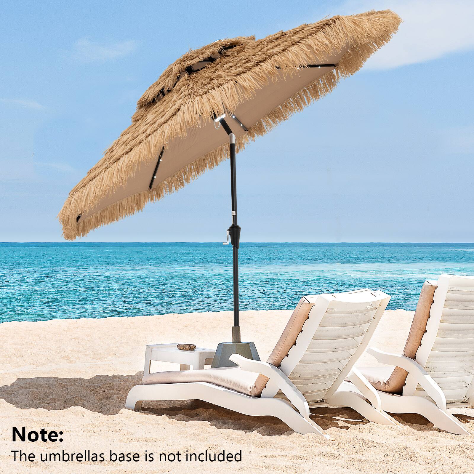 Note:  
The umbrellas base is not included