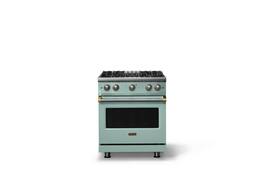 Viking - 30 in. Wide Pro 5 Series 4.0 Cu. Ft. Freestanding Sealed 4 Burner Gas Convection Range - Splash/Brushed Brass - Splash