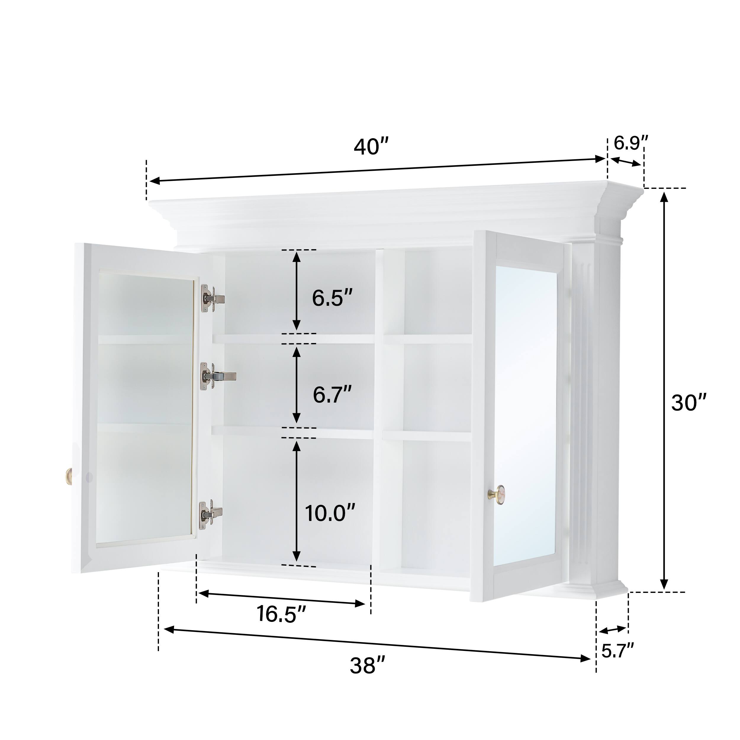 40" 6.9" 6.5" 6.7" 30" 10.0" 6 16.5" 38" 1 5.7"