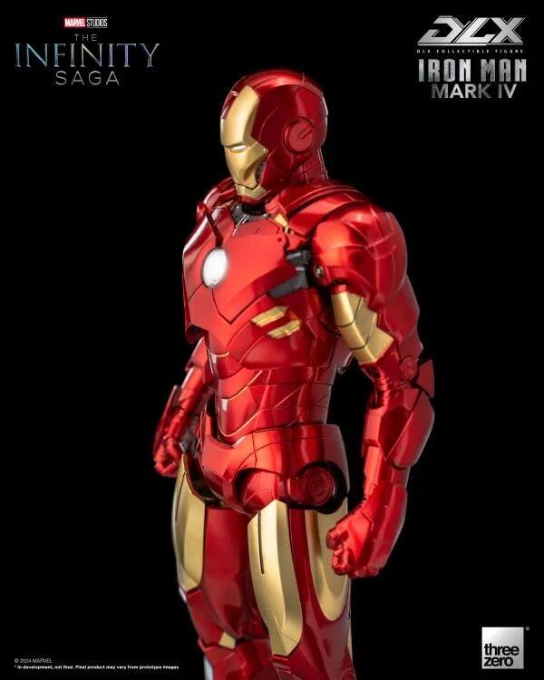 MARVEL STUDIOS  
THE INFINITY SAGA  

DLX  
DER COLLECTIBLES FIGURES  
IRON MAN  
MARK IV  

three zero