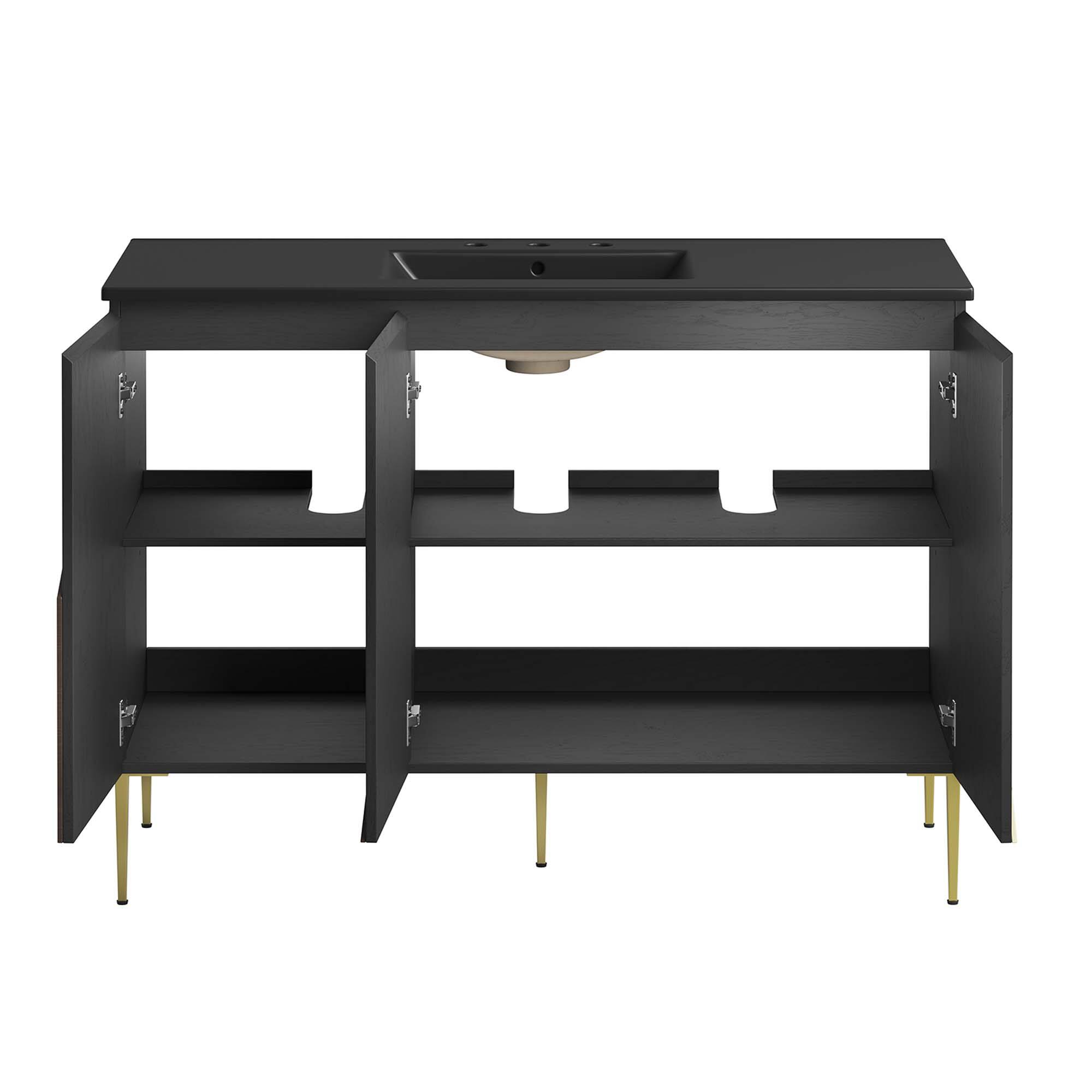 Alt View 5. Modway - Alchemist Bathroom Cabinet Basin Not Included by Modway - Black Black.