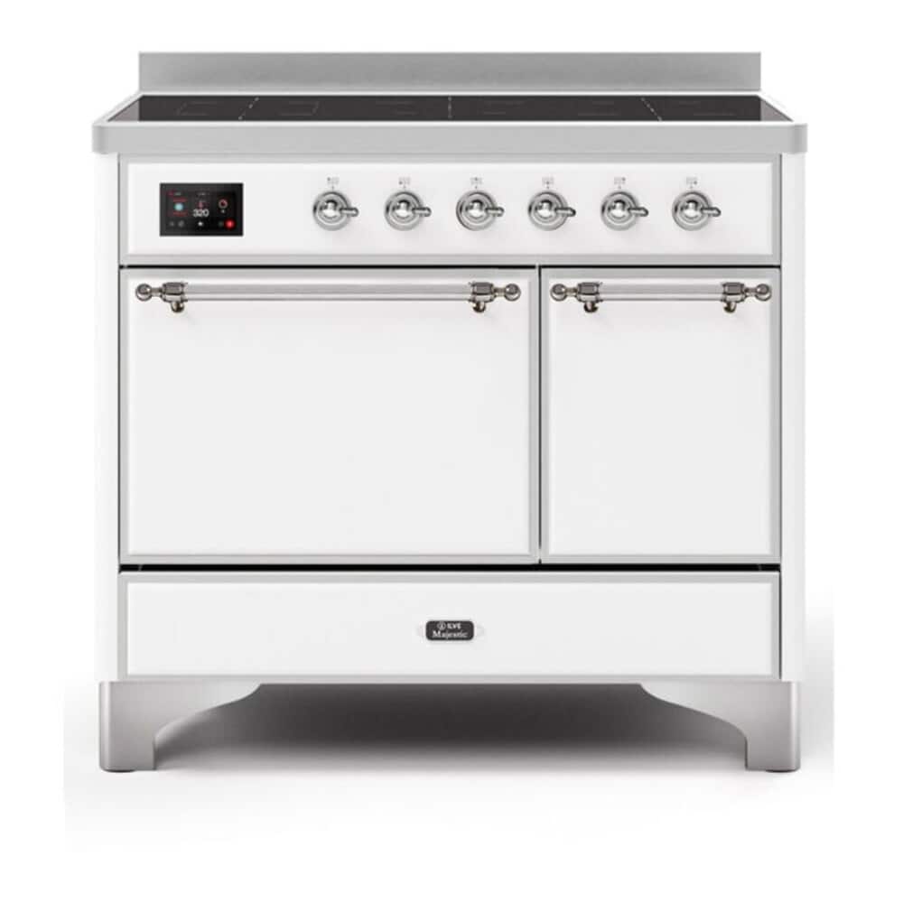 ILVE - Majestic II 40 inch Induction Range with 6 Elements ( Chrome Trim) - White