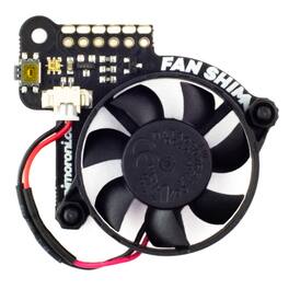 Pimoroni - PIM461 Fan SHIM for Raspberry Pi 30mm no-solder, controllable CPU fan with RGB LED - Black
