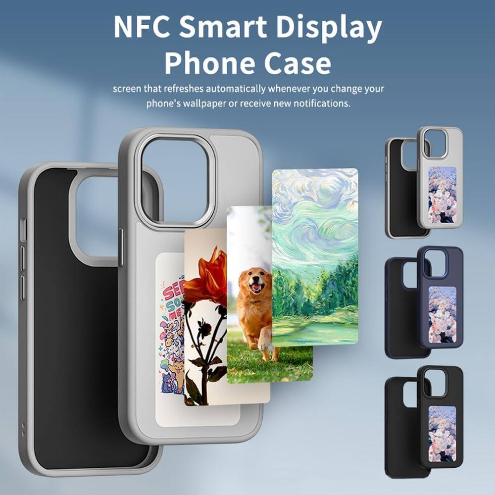 NFC Smart Display Phone Case

screen that refreshes automatically whenever you change your phone's wallpaper or receive new notifications.
