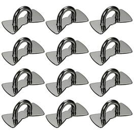 Unique Bargains - Metal Phone Charm Hook 1", 12pcs Adhesive Bow Shaped Finger Grip for Smartphones Keychain Tablet Case Accessories - Black