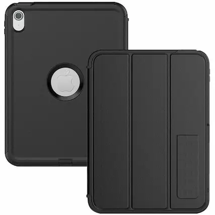 Front. CODi - CODi Protective Folio Case for iPad 10.9" (10th Gen) and iPad 11" (A16) - Lightweight case with magnetic cover - Black.
