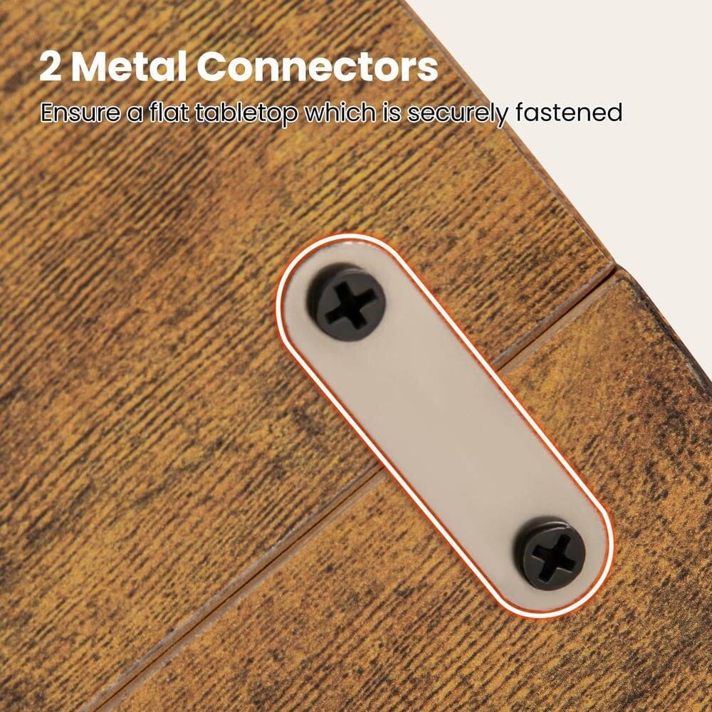 2 Metal Connectors  
Ensure a flat tabletop which is securely fastened