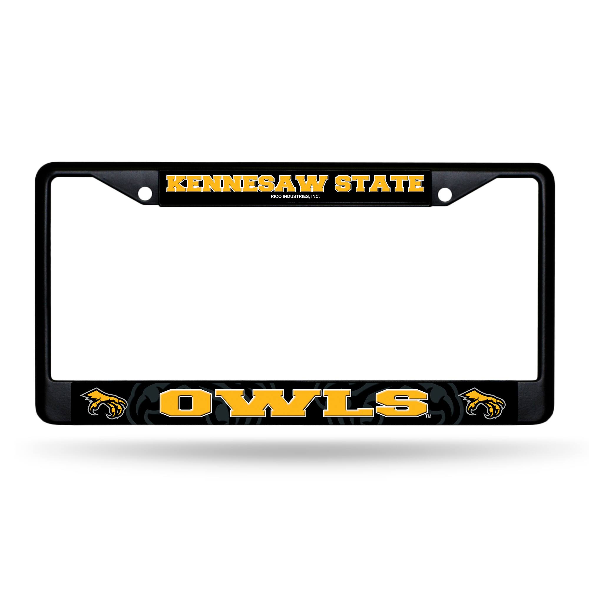 Kennesaw State Owls Black Metal License Plate Frame
